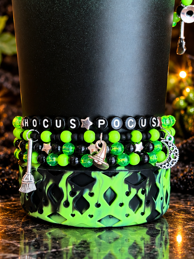 Witches Brew Bracelets Wrist or Tumbler {Choose your own word/name up to 10 letters}