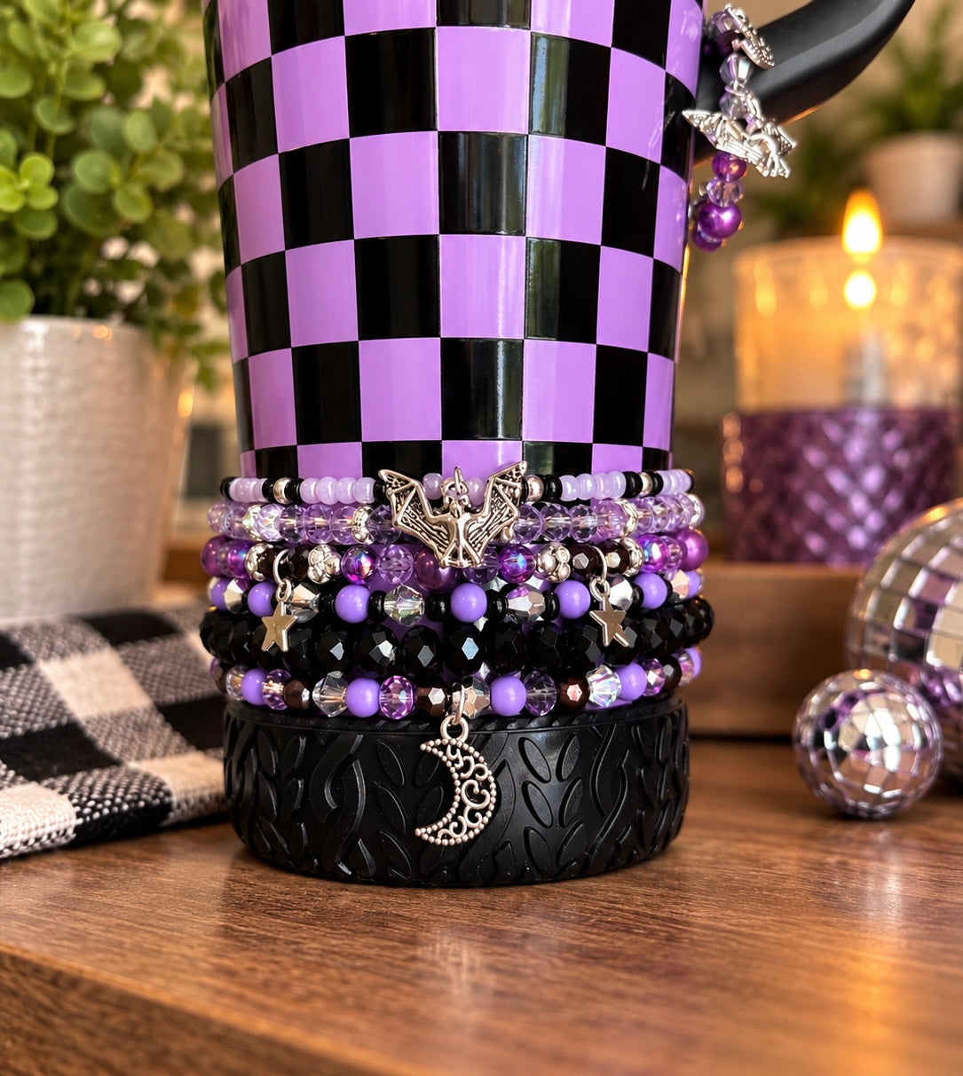 Halloween Purple Bats Bracelets