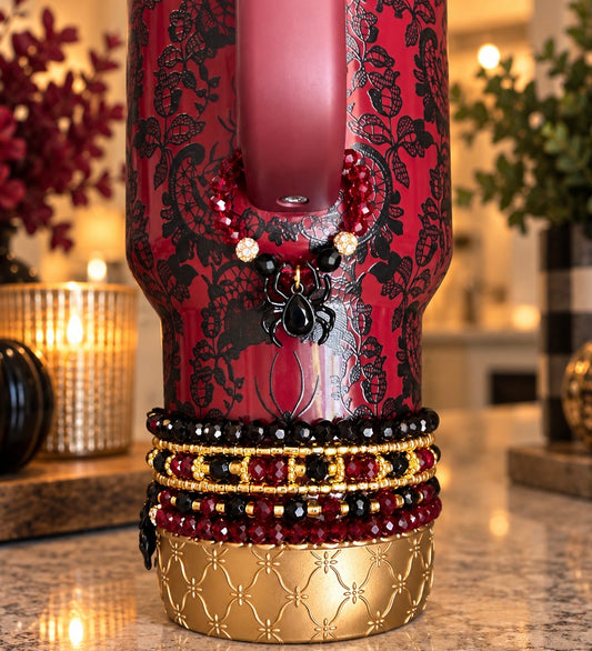 Bordeaux Lace Spider Magnetic Handle Charm