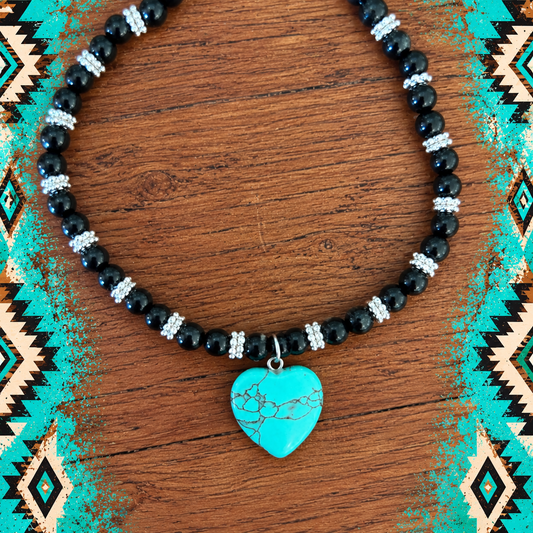 Turquoise Heart Stone Bracelet Bracelet Wrist or Tumbler