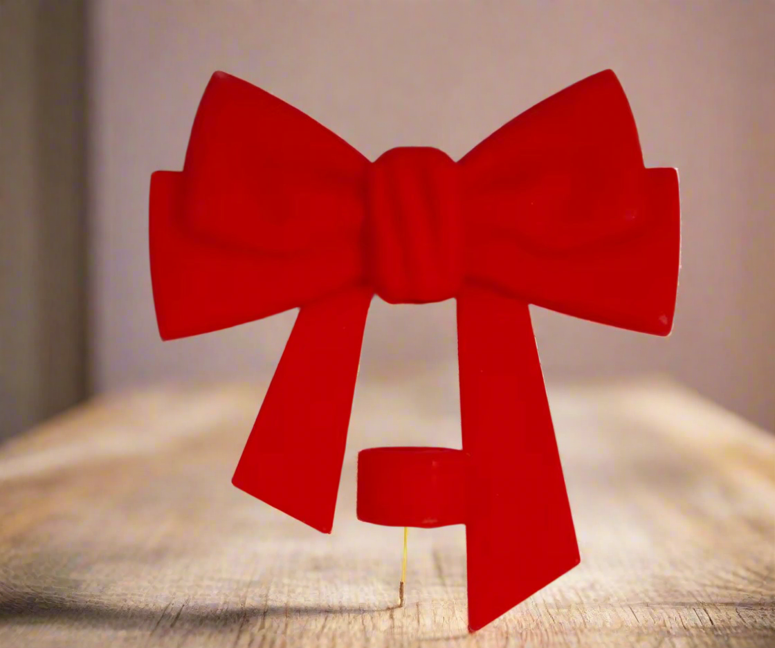 Red Bow Silicone Straw Topper