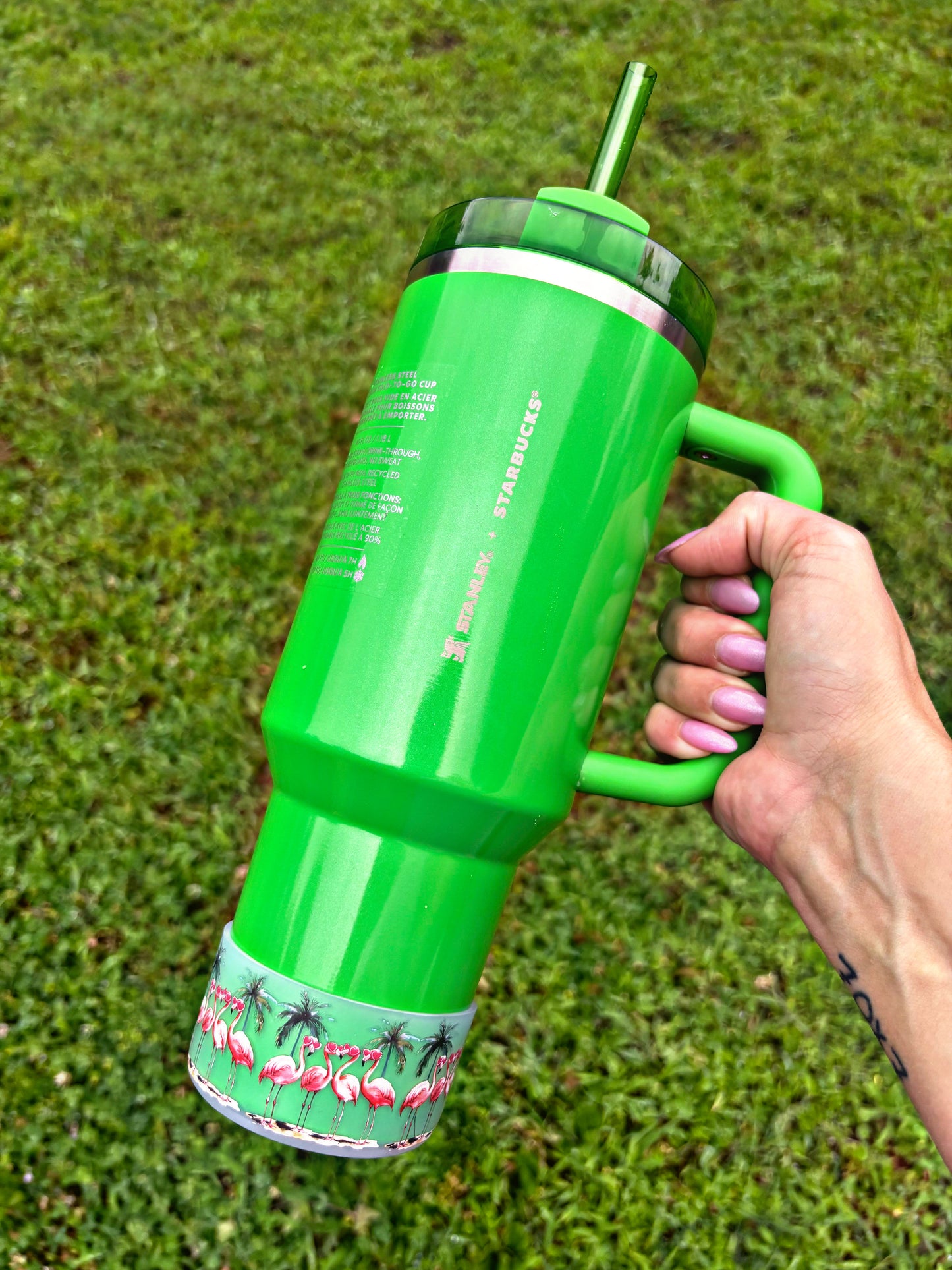 Flamingo Palms Transparent Clear Silicone Boot
