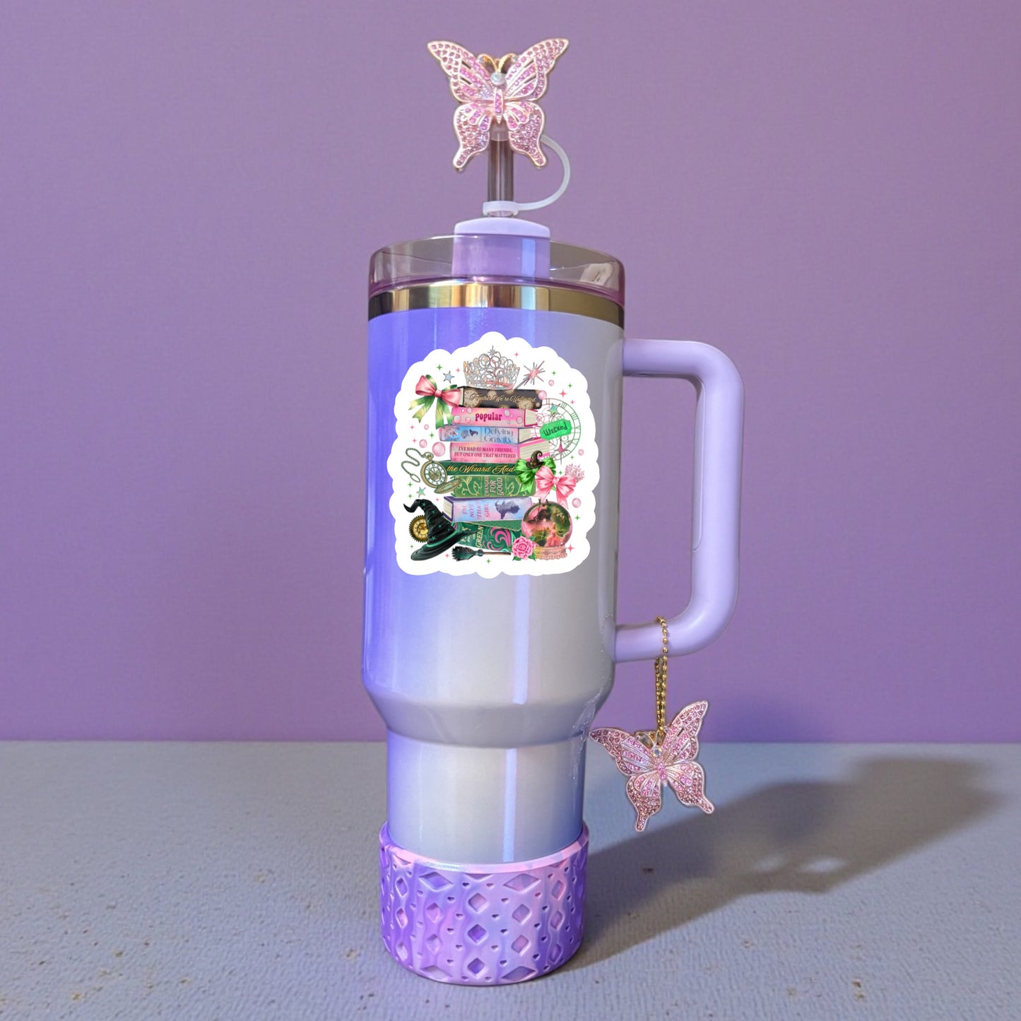 Aimant pour gobelet représentant un Père Noël léopard