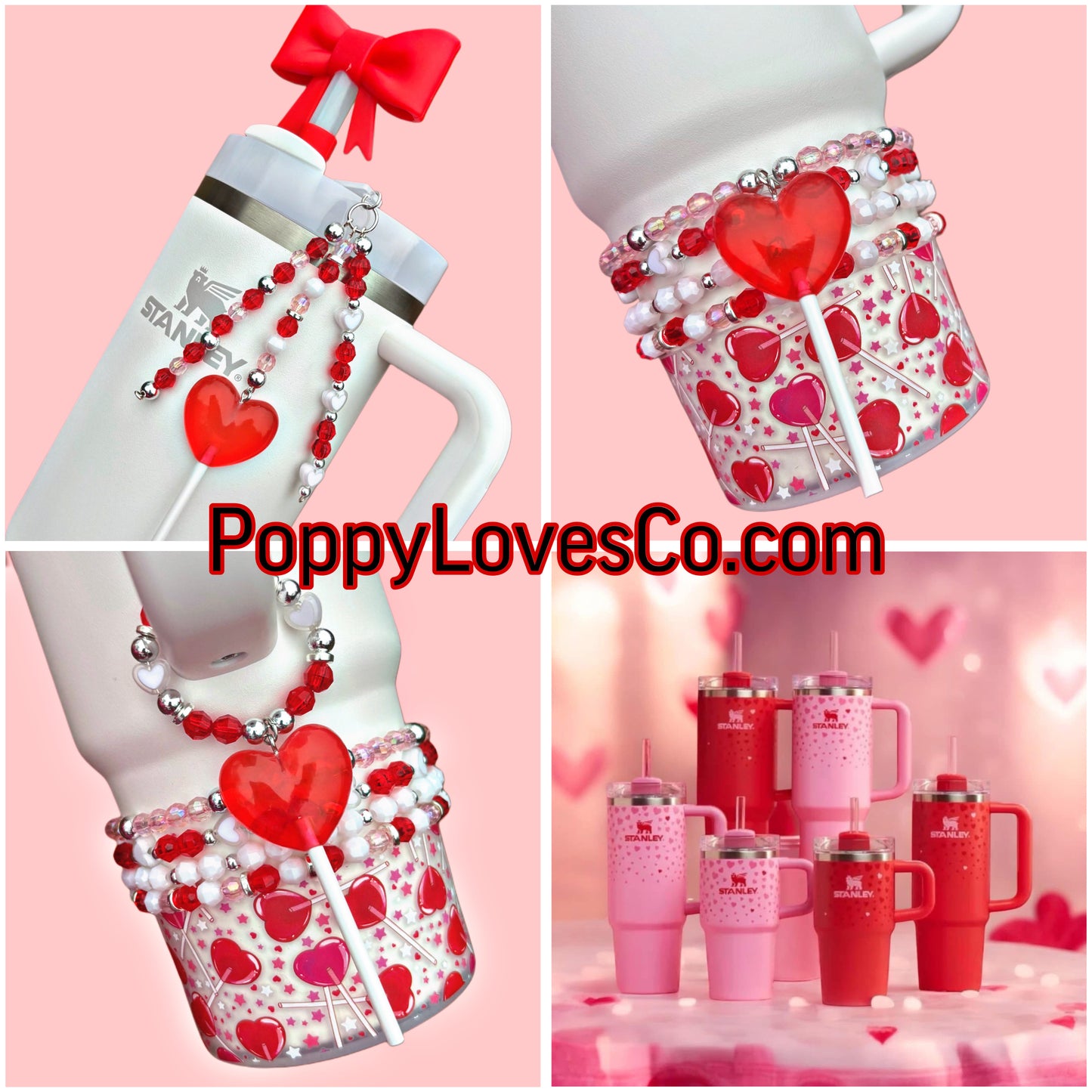 Heart Suckers {Rouge et rose vif} Botte en silicone transparente