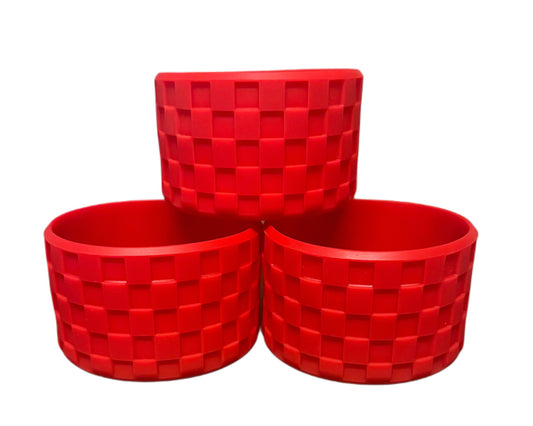 Red Checkered Texture Silicone Boot