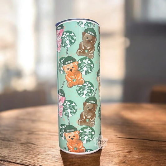 Coffee Bear 20oz Tumbler (comes with lid & straw)