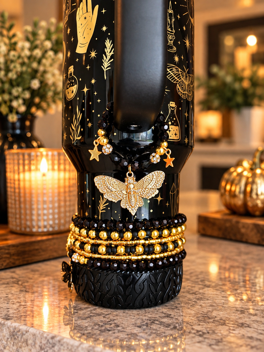 Black Magic Moth Magnetic Handle Charm