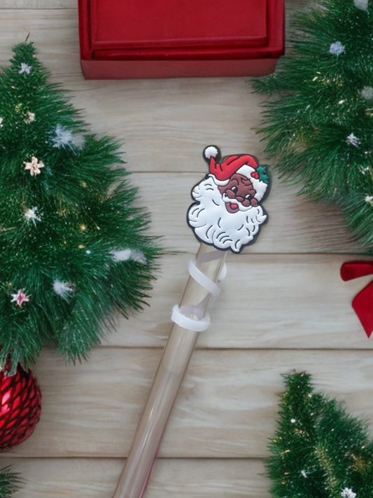 Santa Baby Silicone Straw Topper 10mm~Dark