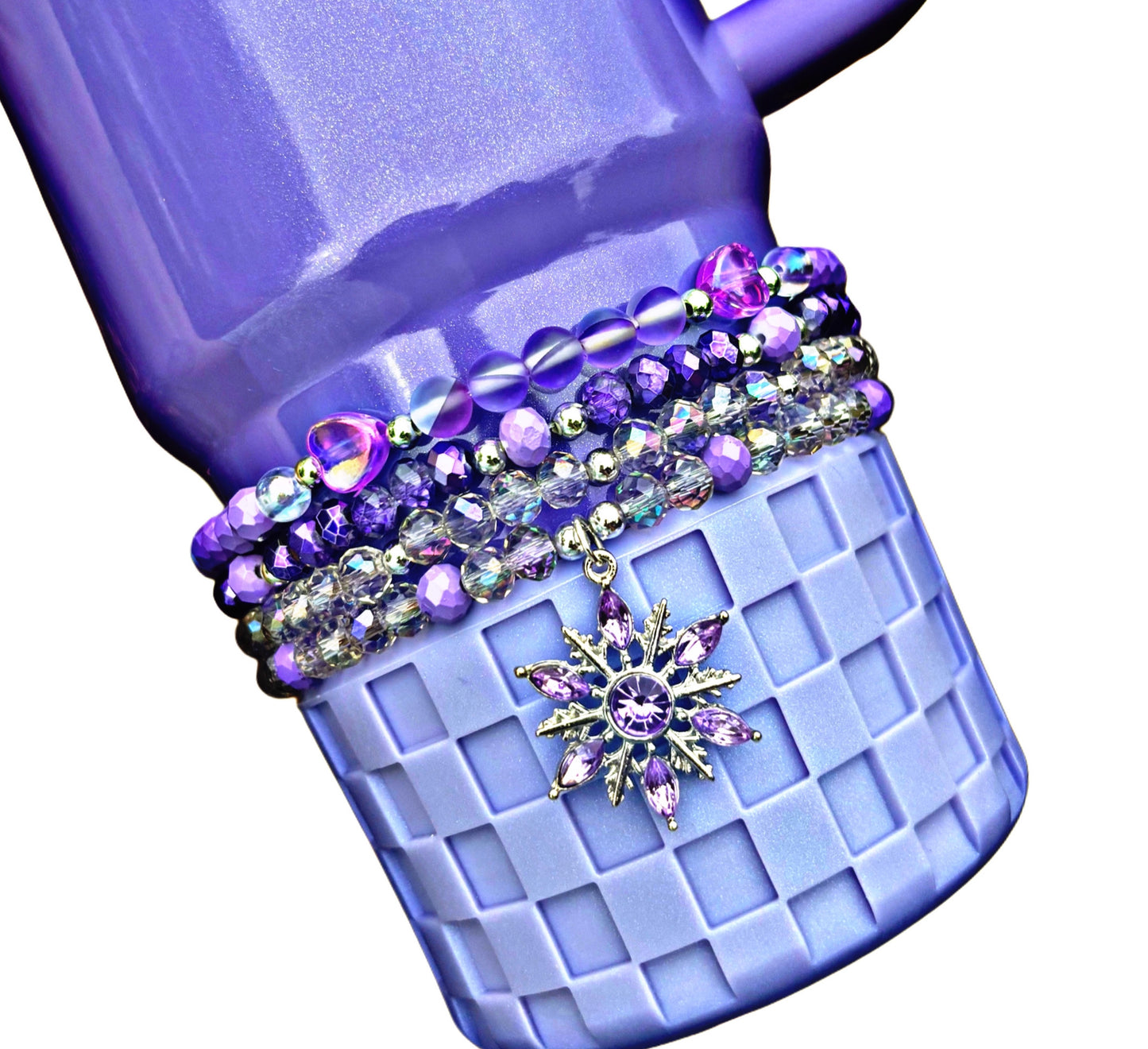 Lavender Checkered Texture Silicone Boot