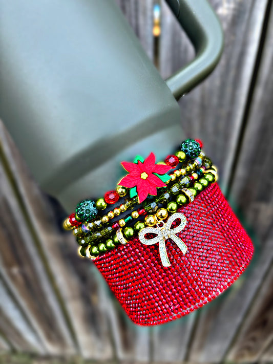 Poinsettia Cypress Cup Bracelets