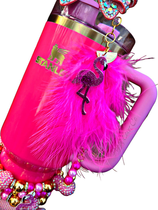 Pink Flamingo Straw Topper Charm {Mardi Gras Spanish Town}