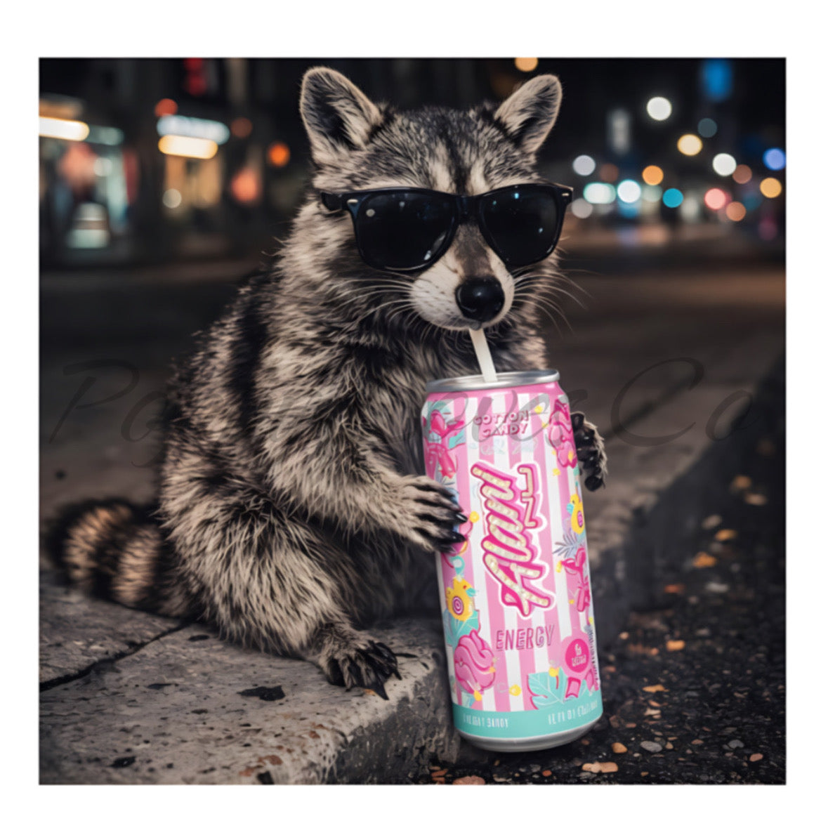 Raccoon Cotton Candy Magnet