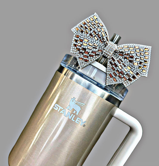 Honey Talks Bling Bow Straw Topper