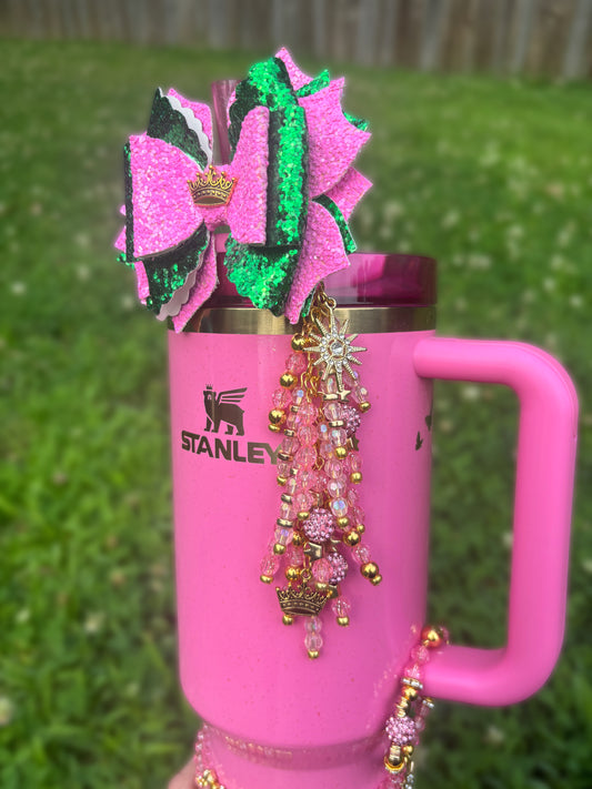 Wicked Pink Glinda Straw Topper Dangle