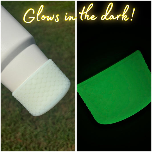 Glow in the dark White Transparent Mermaid Scales Silicone Boot. Stanley Cup Accessories