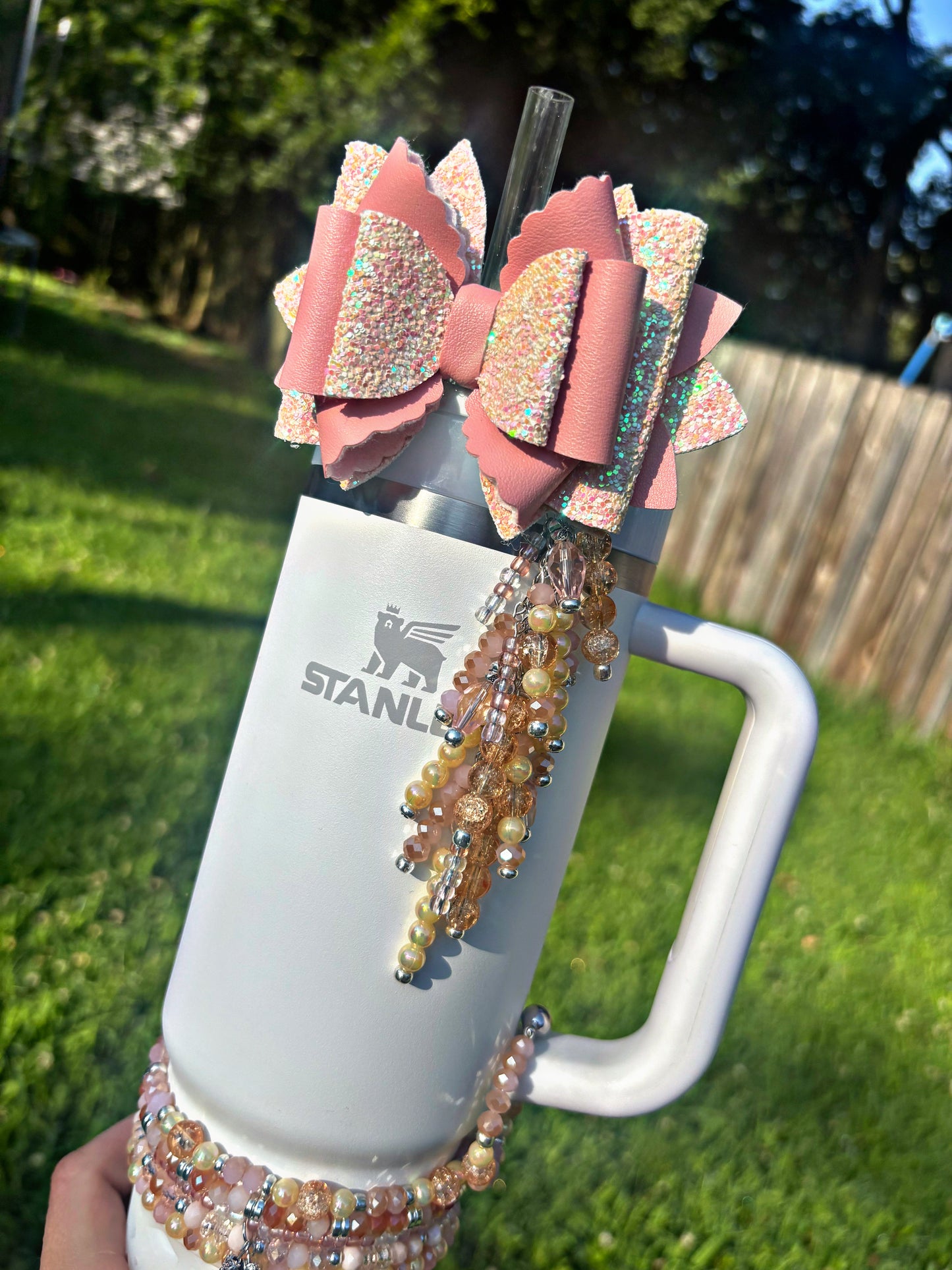 Pink Mesa Sunset Bow (fits 10mm straw and Protour Spout!)