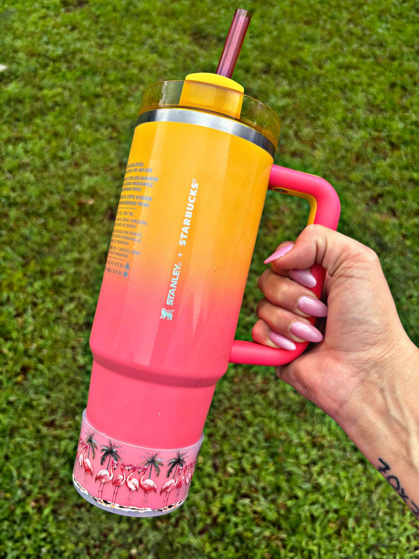 Flamingo Palms Transparent Clear Silicone Boot