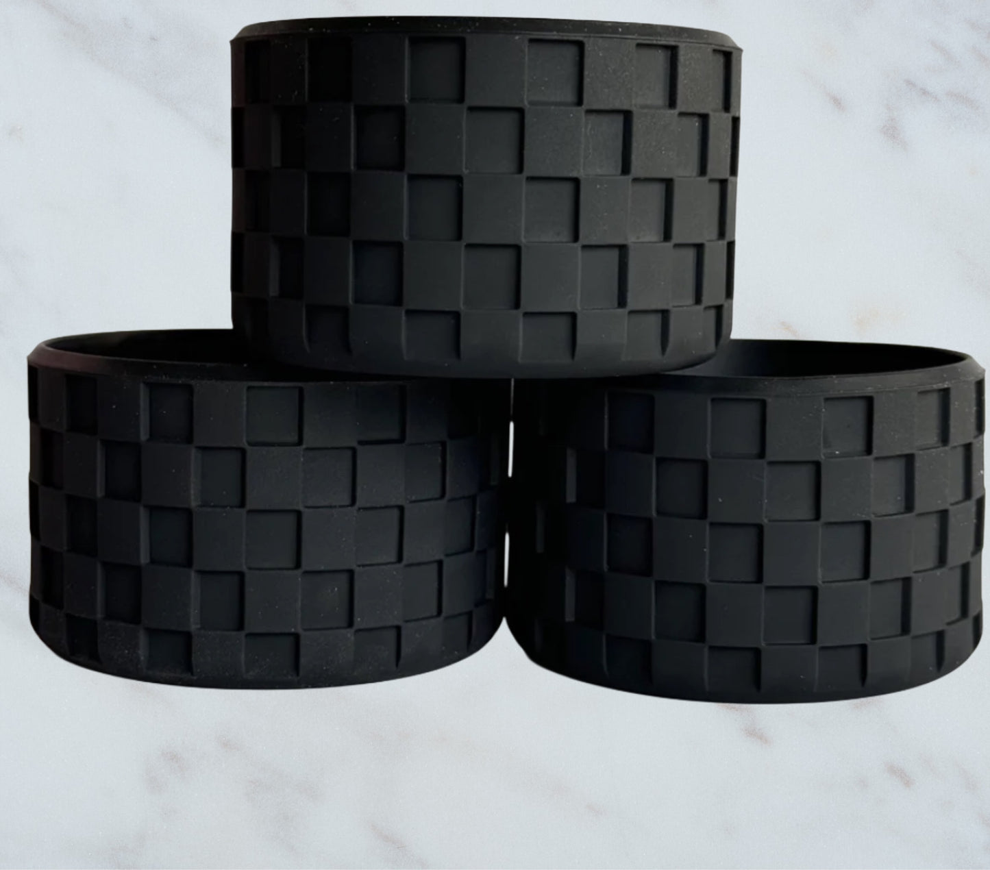 Black Checkered Texture Silicone Boot