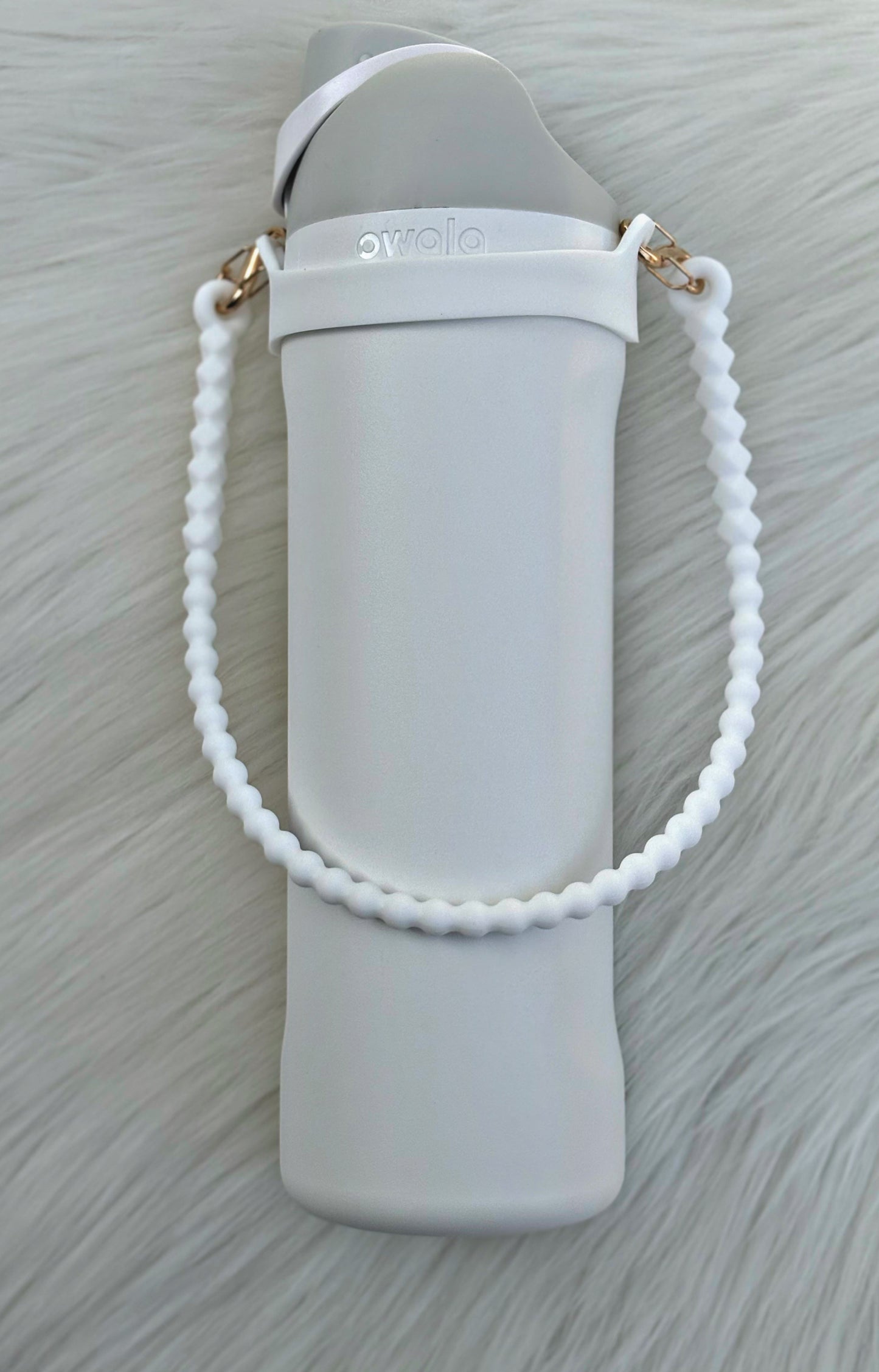 White Silicone Tumbler Strap Handle