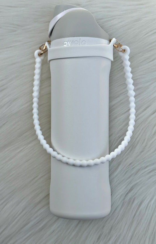 White Silicone Tumbler Strap Handle