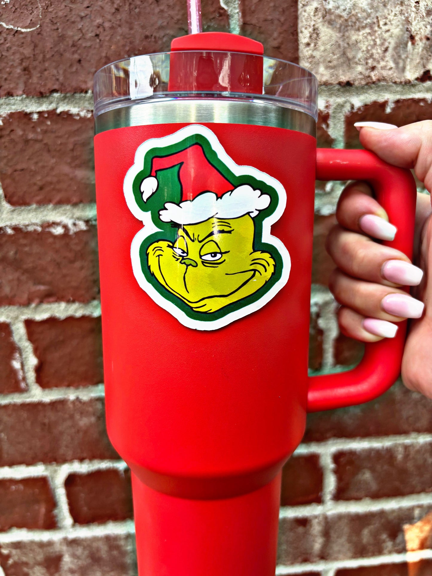 Green Guy Santa Hat Tumbler Magnet