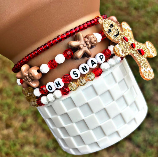 Oh Snap Gingerbread Holiday Cup Bracelets