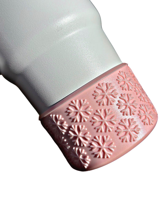 Glistening Pink Snowflakes Silicone Boot