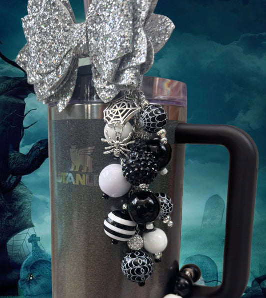 Spider Web Straw Topper Dangle Charm