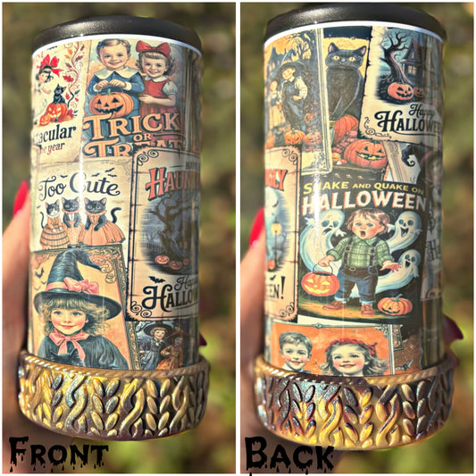 Vintage Halloween 12oz Slim Can Holder