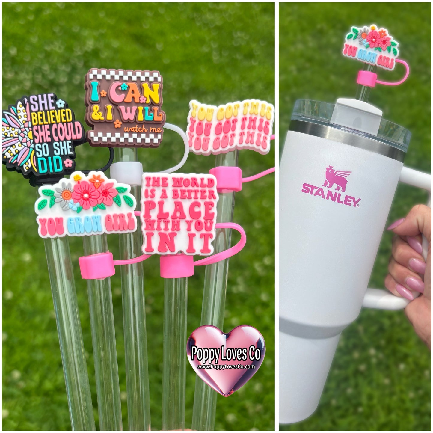 Motivational Straw Toppers 10mm
