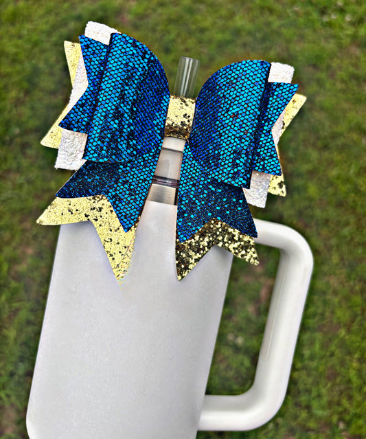 Arctic Twist XL Sailor Bow {Blue/Gold/White}