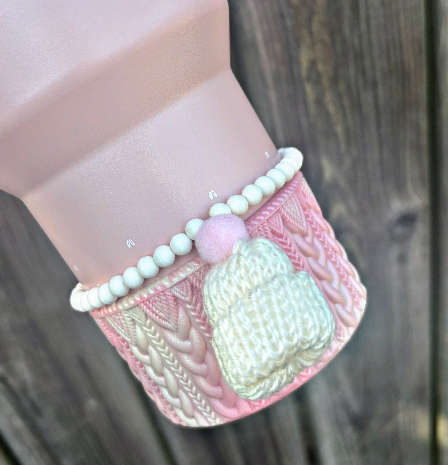 Bracelet coupe-vent en tricot avec bonnet. Un seul bracelet.