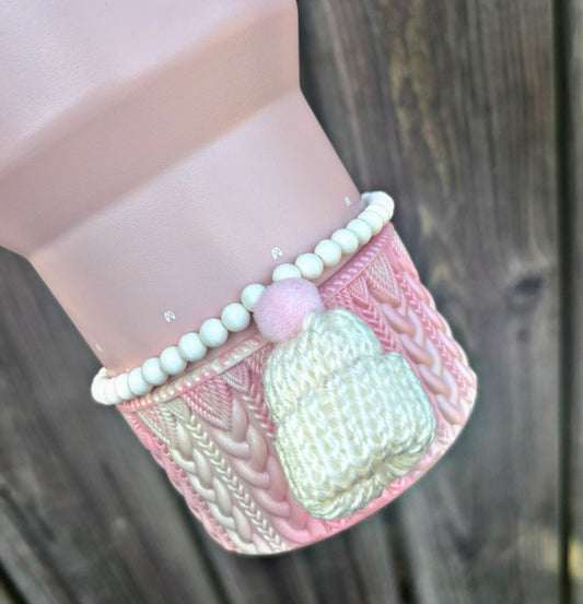 Knit Beanie Sweater Weather Cup Bracelet. One single bracelet.