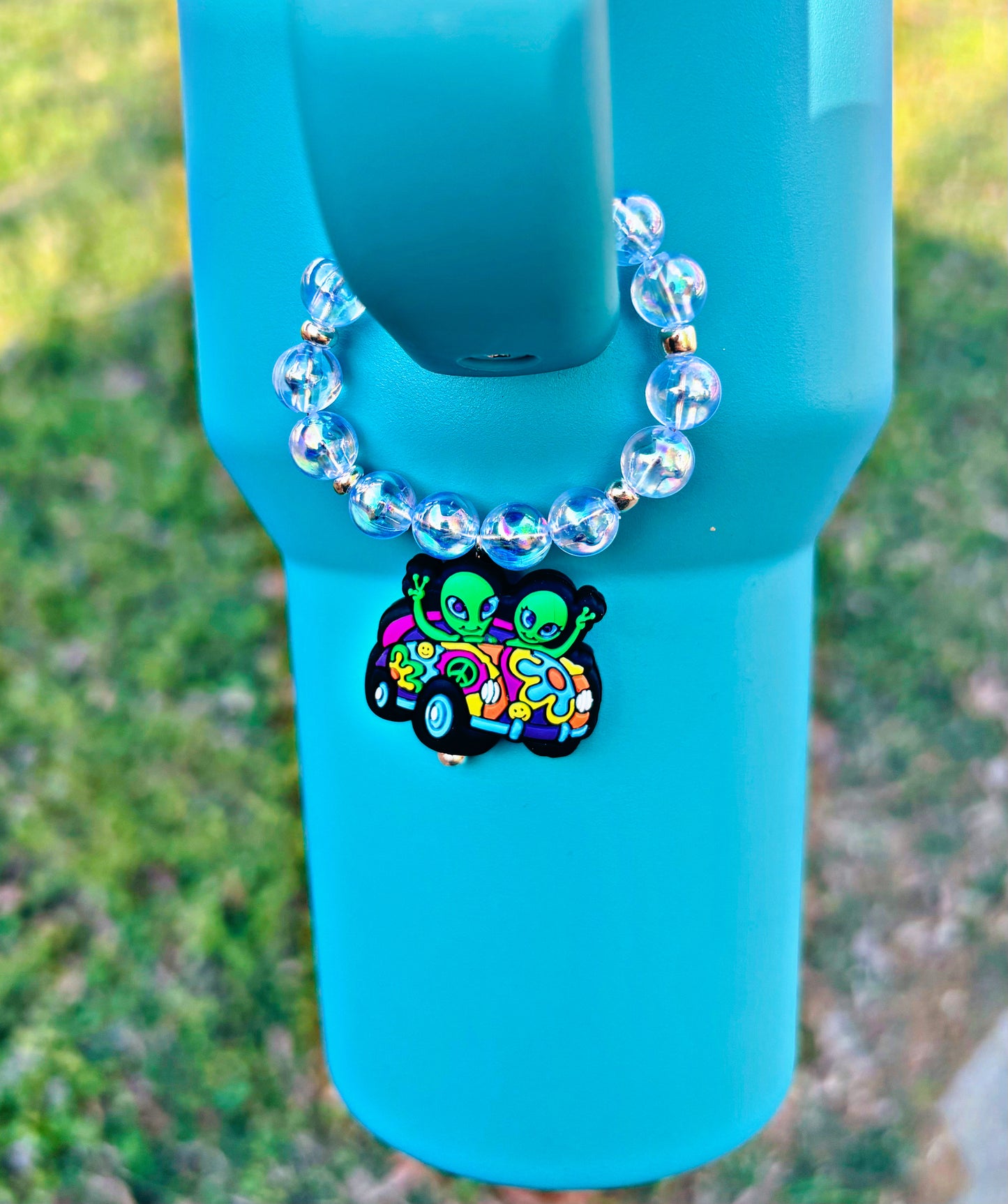 Lisa Frank Alien Handle Charm