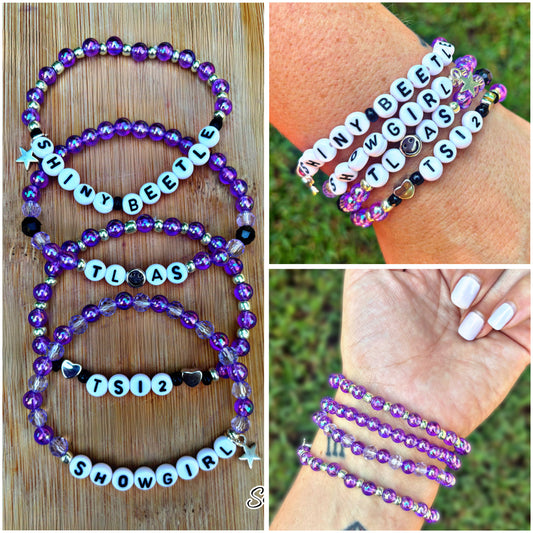 The Life Of A Showgirl Wrist Bracelets {Purple}