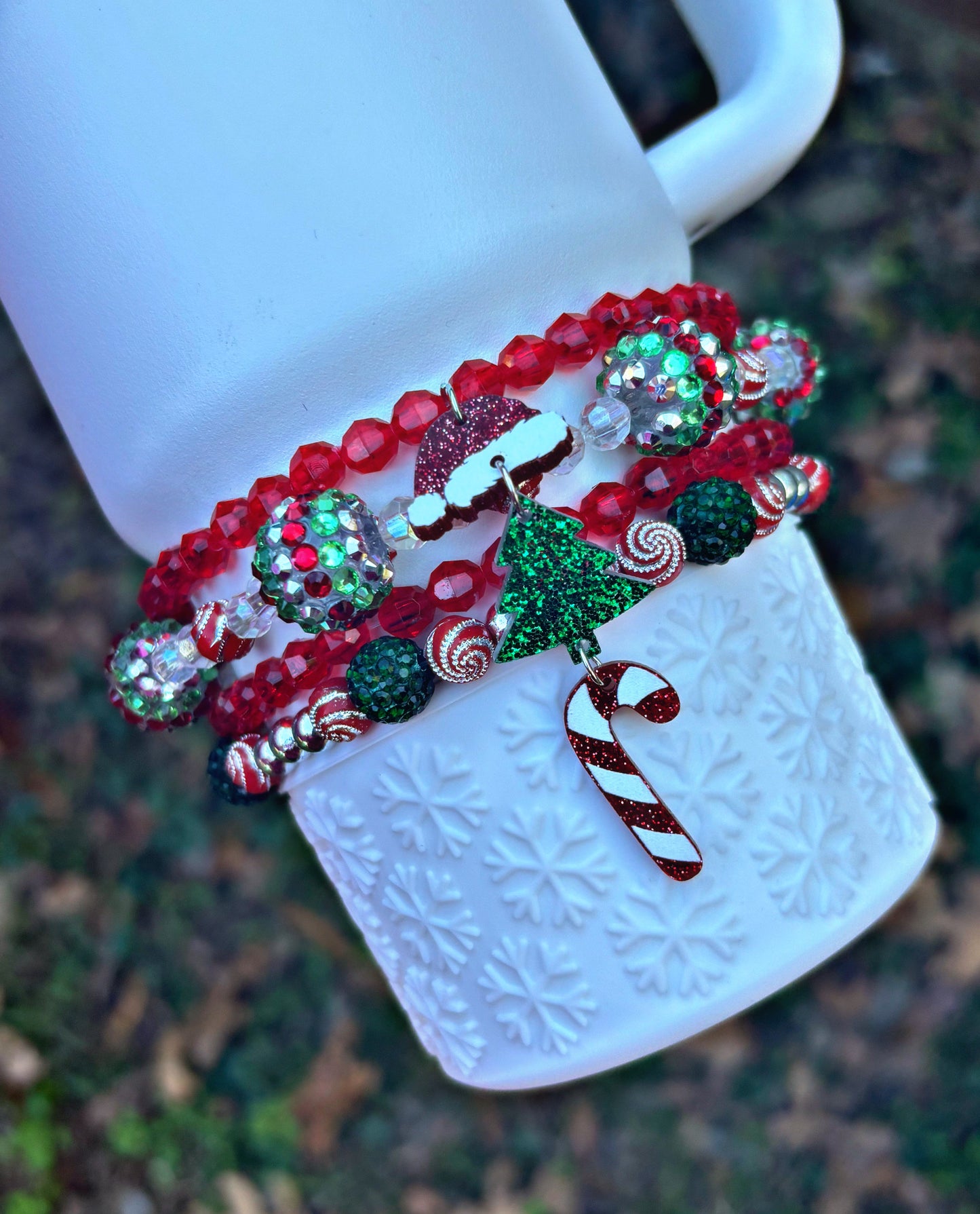 Making Spirits Bright Christmas Cup Bracelets