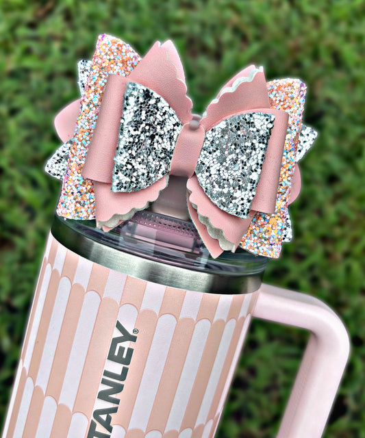 Tea Rose Tile Bow (works with 10mm straw & flip spouts)