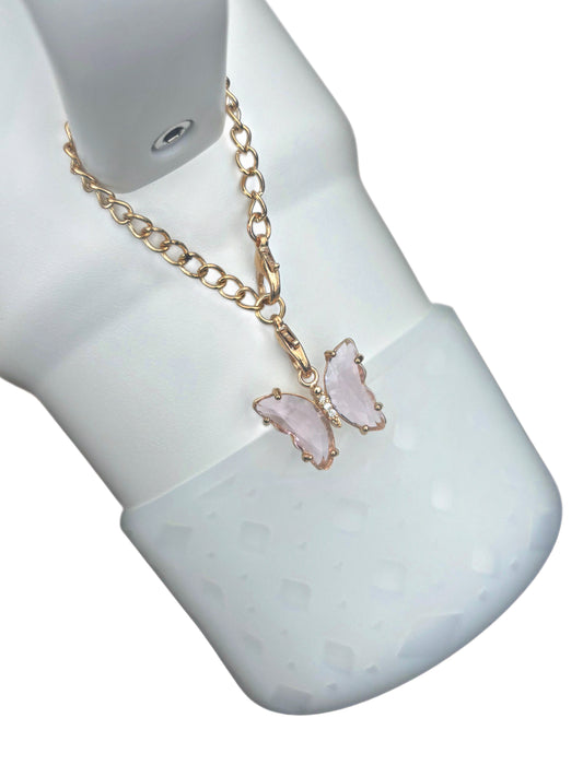 Pink Butterfly Cup Charm