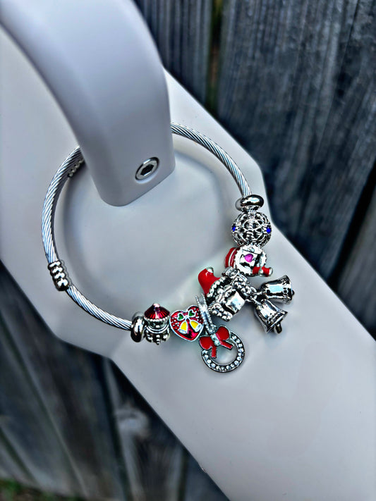 Christmas Charm Cup Handle Charm Bracelet