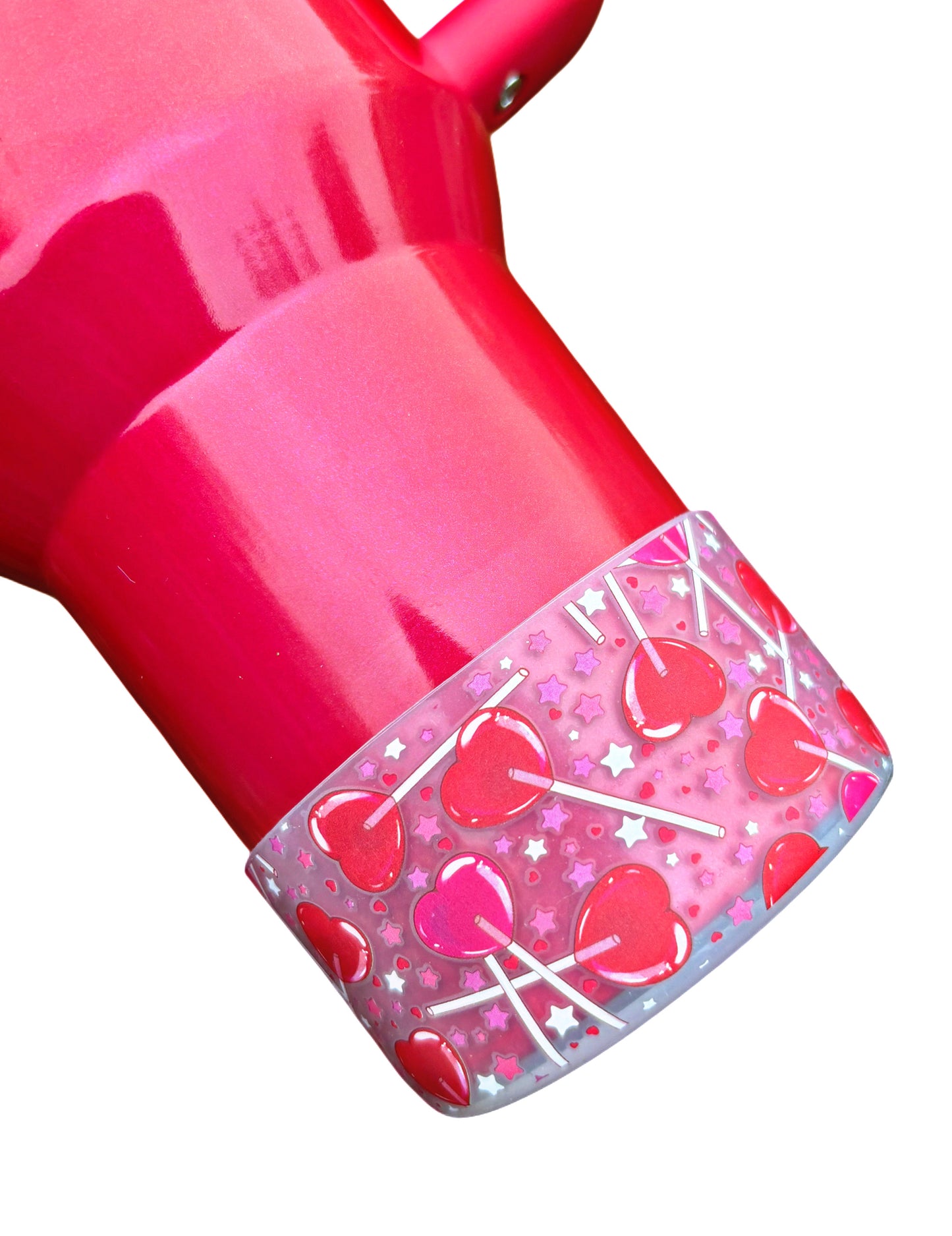 Heart Suckers {Red & Hot Pink} Transparent Silicone Boot