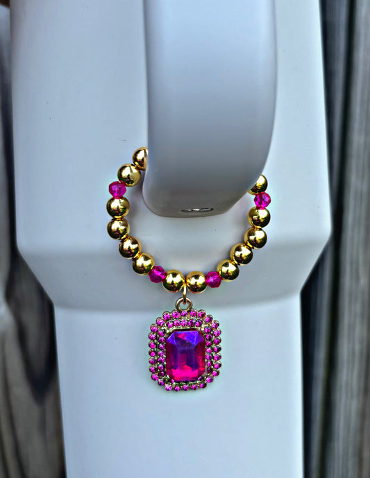 Fuchsia Fashion Icon Cup Handle Charm