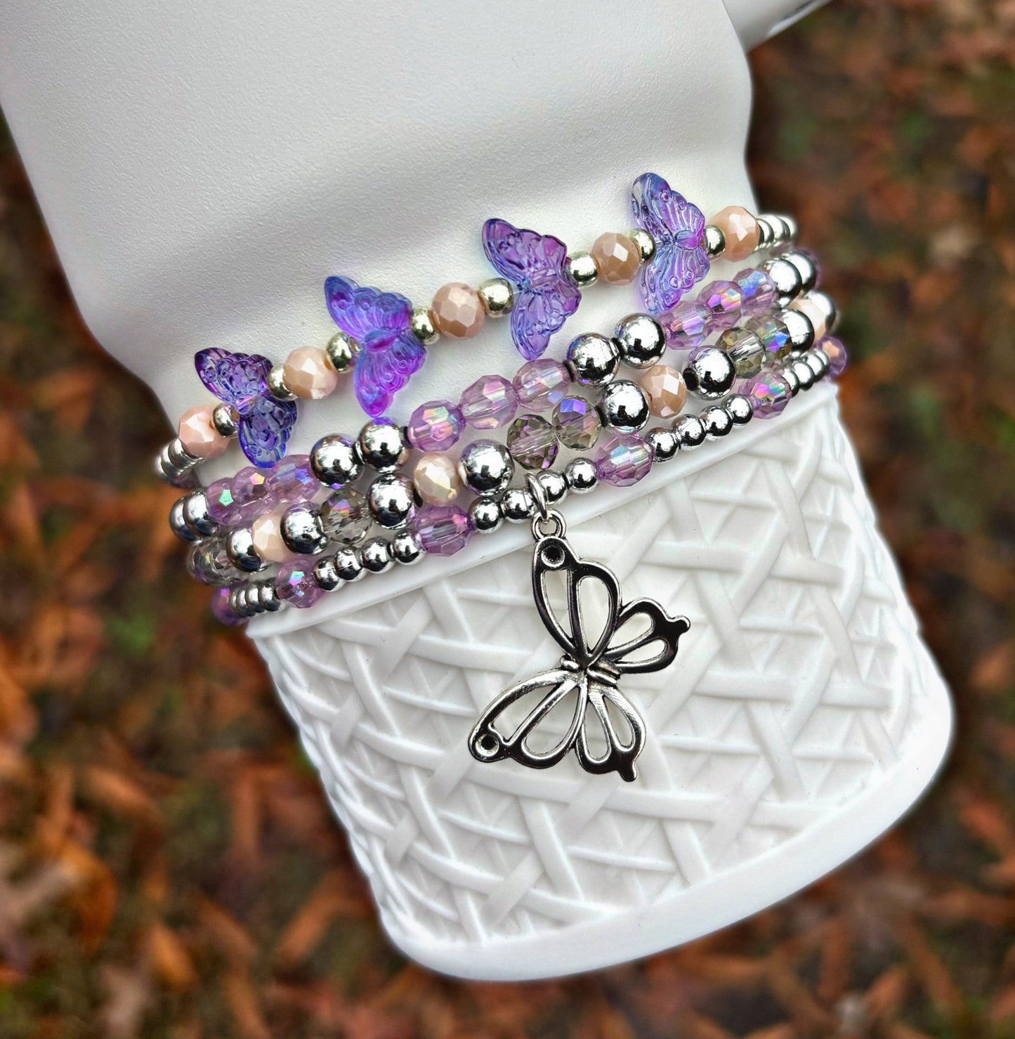 Periwinkle Shimmer Cup Bracelets