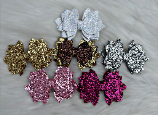 6 Colors Glitter Bow Bundle Straw Toppers