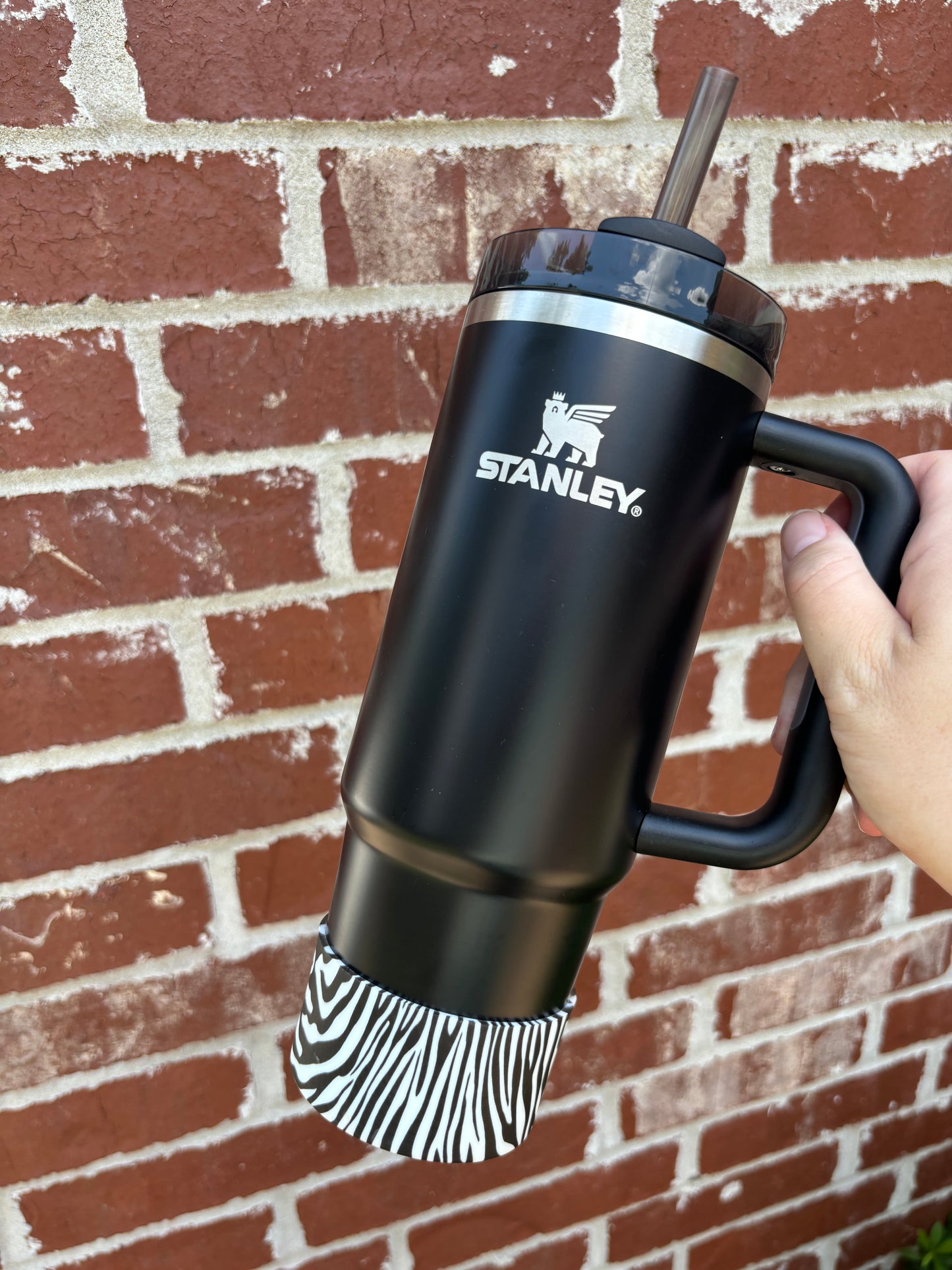 Zebra Print Silicone Boot. Stanley Cup Accessories.