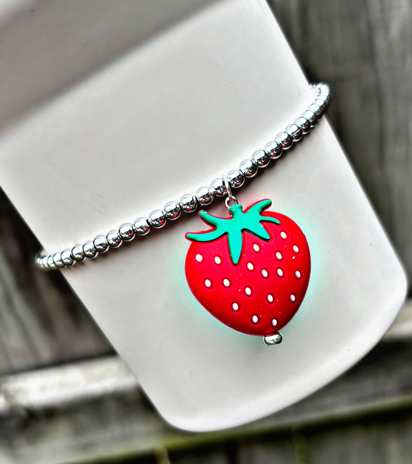 Strawberry Cup Bracelet. Shortcake.