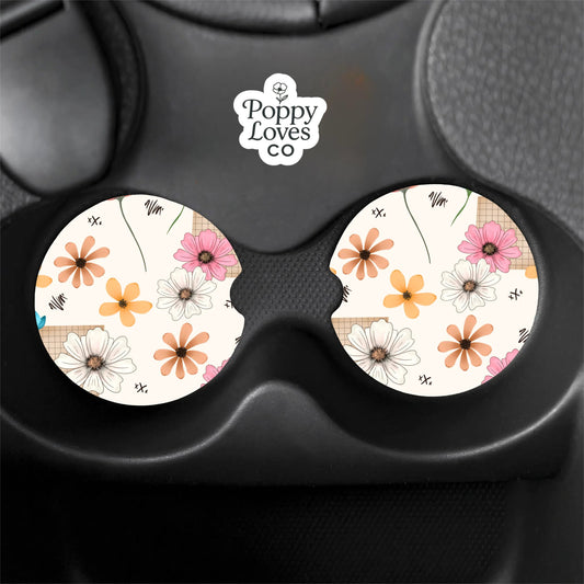 Spring Flowers Car Coasters