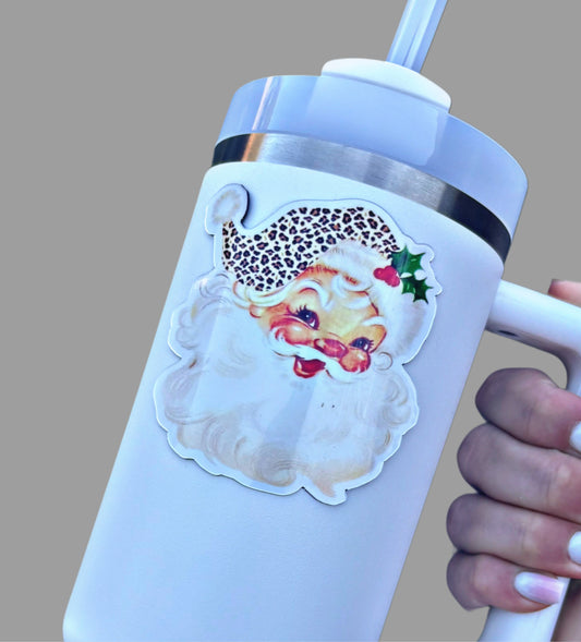 Leopard Santa Guy Tumbler Magnet