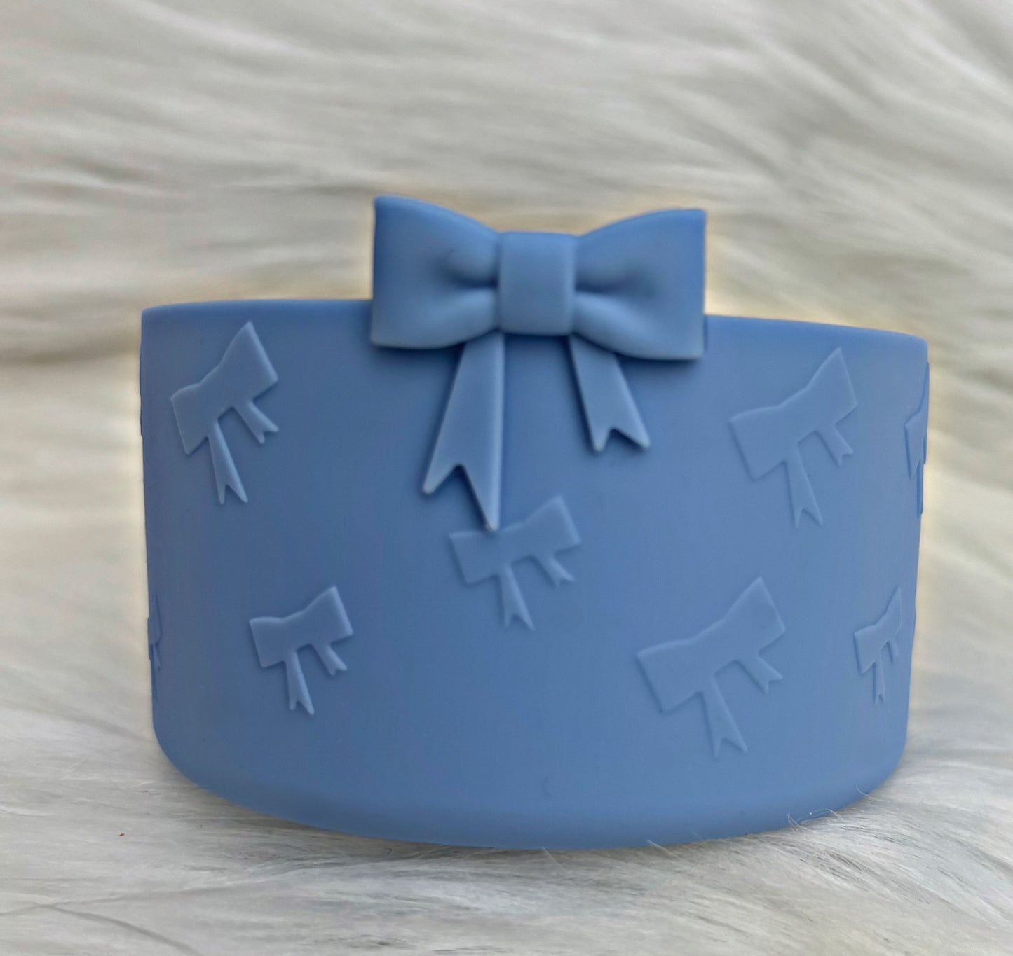 Coquette Light Blue Bow Textured Silicone Boot