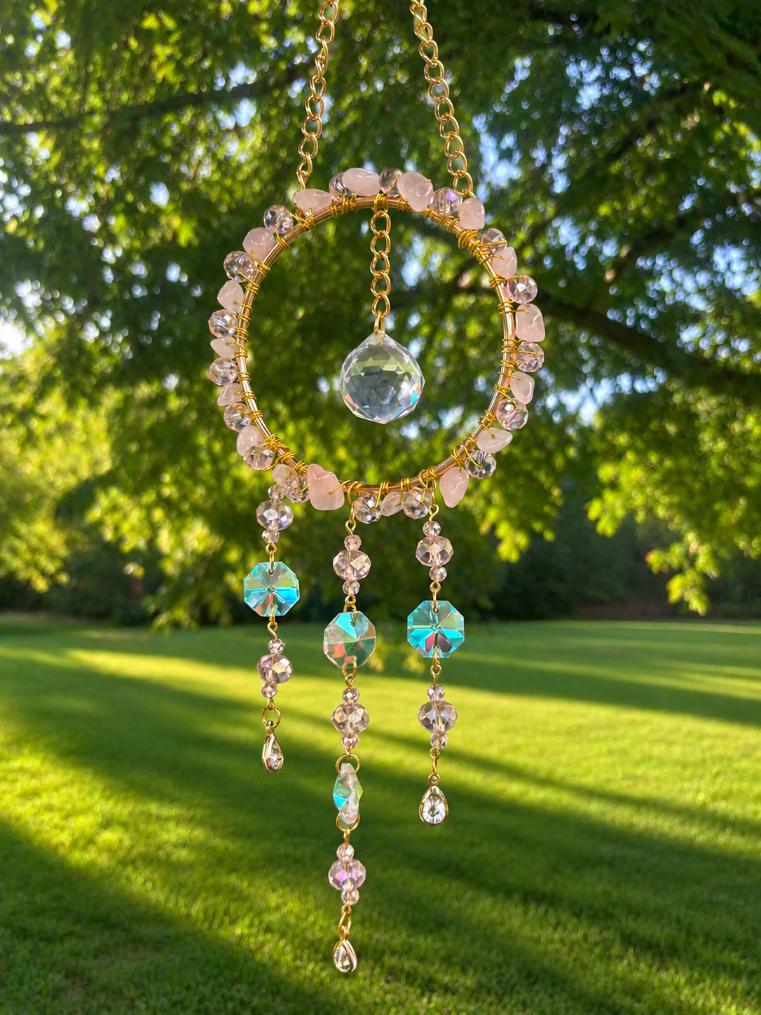 Rose Quartz Glow Sun Catcher