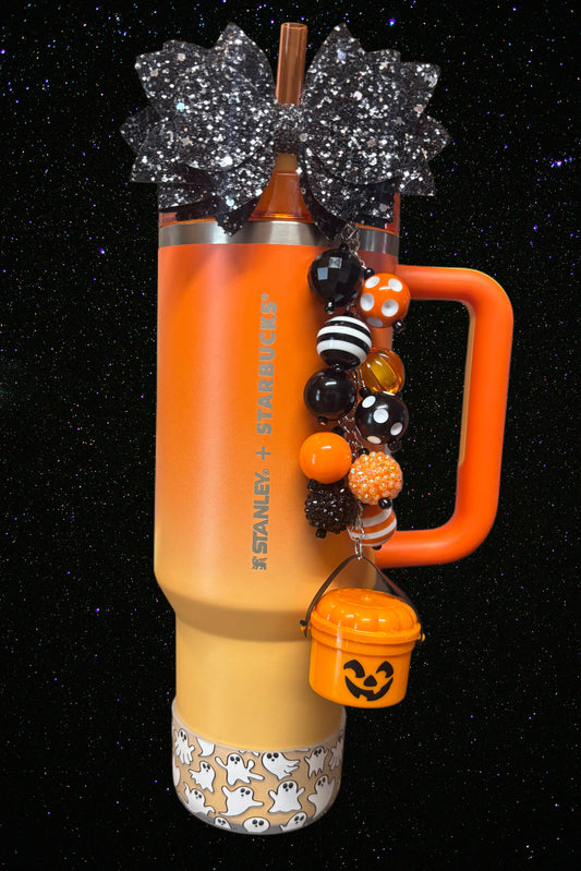Orange Boo Bucket Dangle Charm
